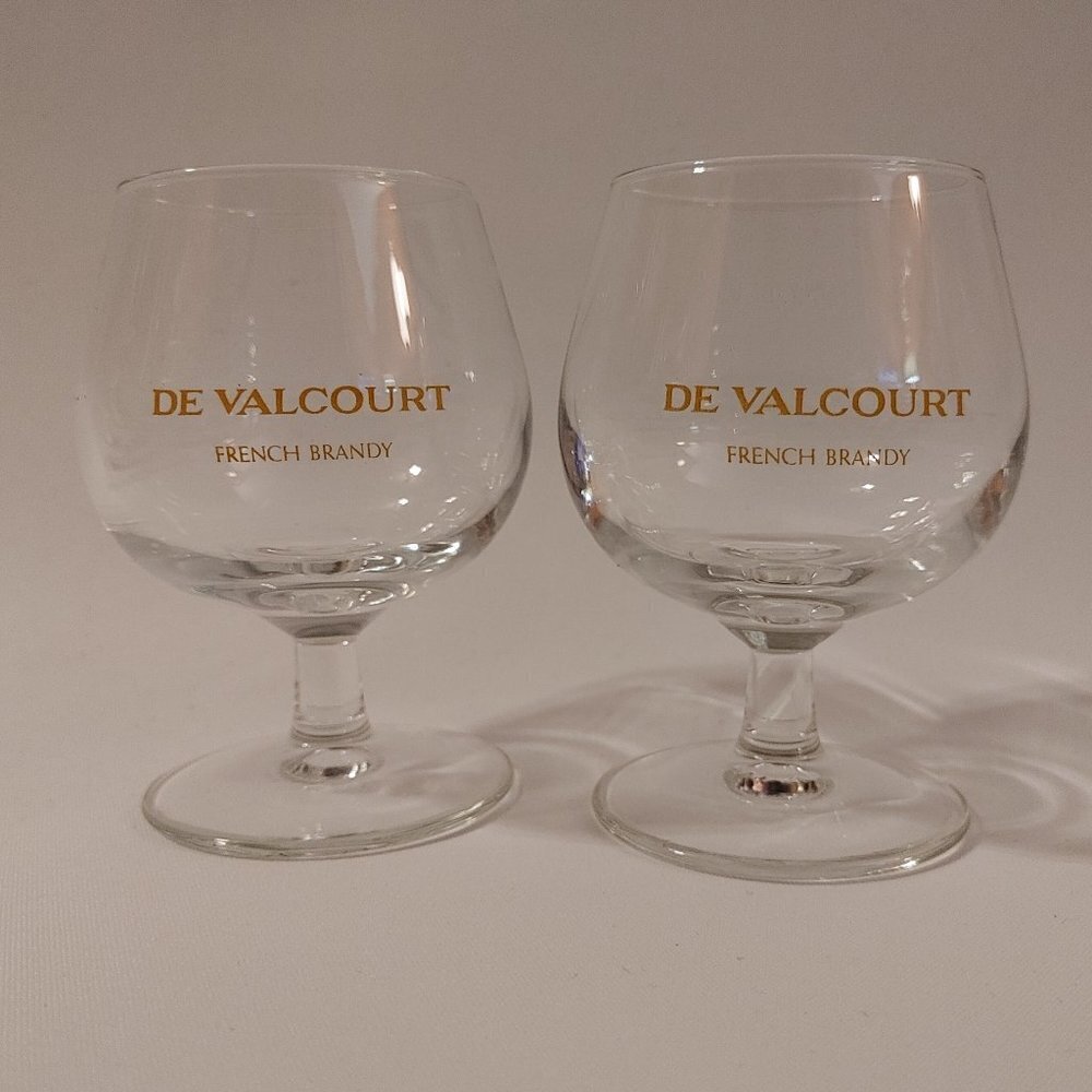 De Valcourt French Brandy Glasses PAIR Snifter Brandy Bowl Cognac Glass